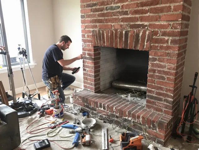 Wickliffe Chimney Sweep specialist finalizing chimney liner service in Wickliffe, OH
