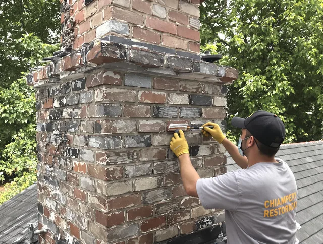 In-progress chimney restoration by Wickliffe Chimney Sweep in Wickliffe, OH