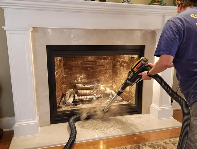 Fireplace cleaning performed by Wickliffe Chimney Sweep in Wickliffe, OH