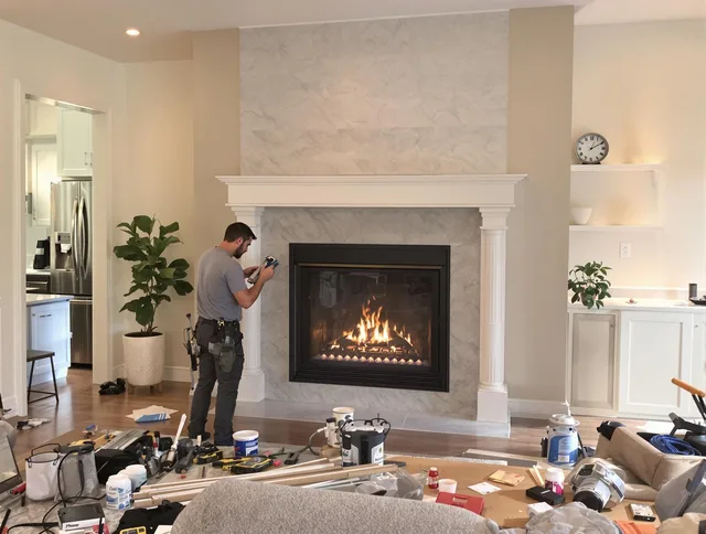 Newly installed fireplace by Wickliffe Chimney Sweep in Wickliffe, OH